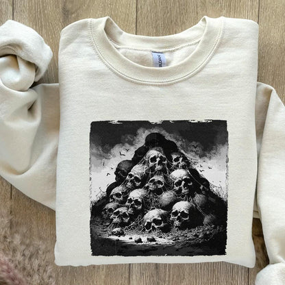 Gothic Skull Mountain PNG, Dark Aesthetic Digital Art - 300 DPI Design