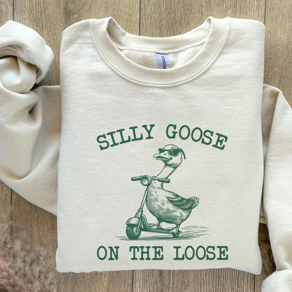 Silly Goose on the Loose PNG, Vintage Goose - 300 DPI Design for T-Shirt