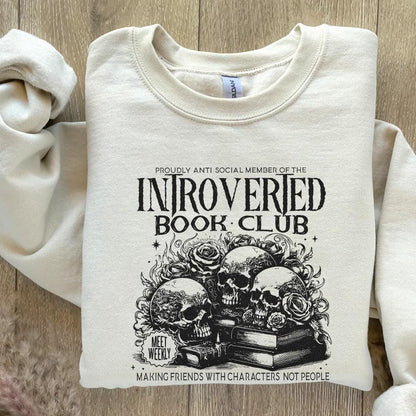 Introverted Book Lover Png, Antisocial Book Club Digital Download - 300