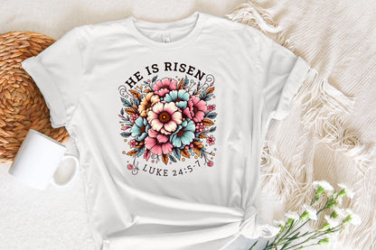 He Is Risen! Floral Easter PNG, Christian Easter Sublimation Design - 300