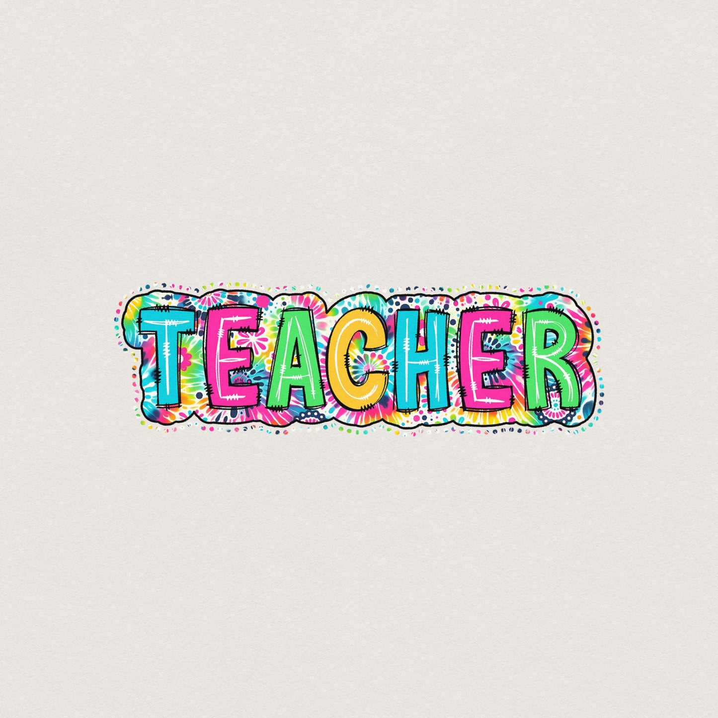 Teacher PNG, Bright Paisley Floral - 300 DPI Design for T-Shirt