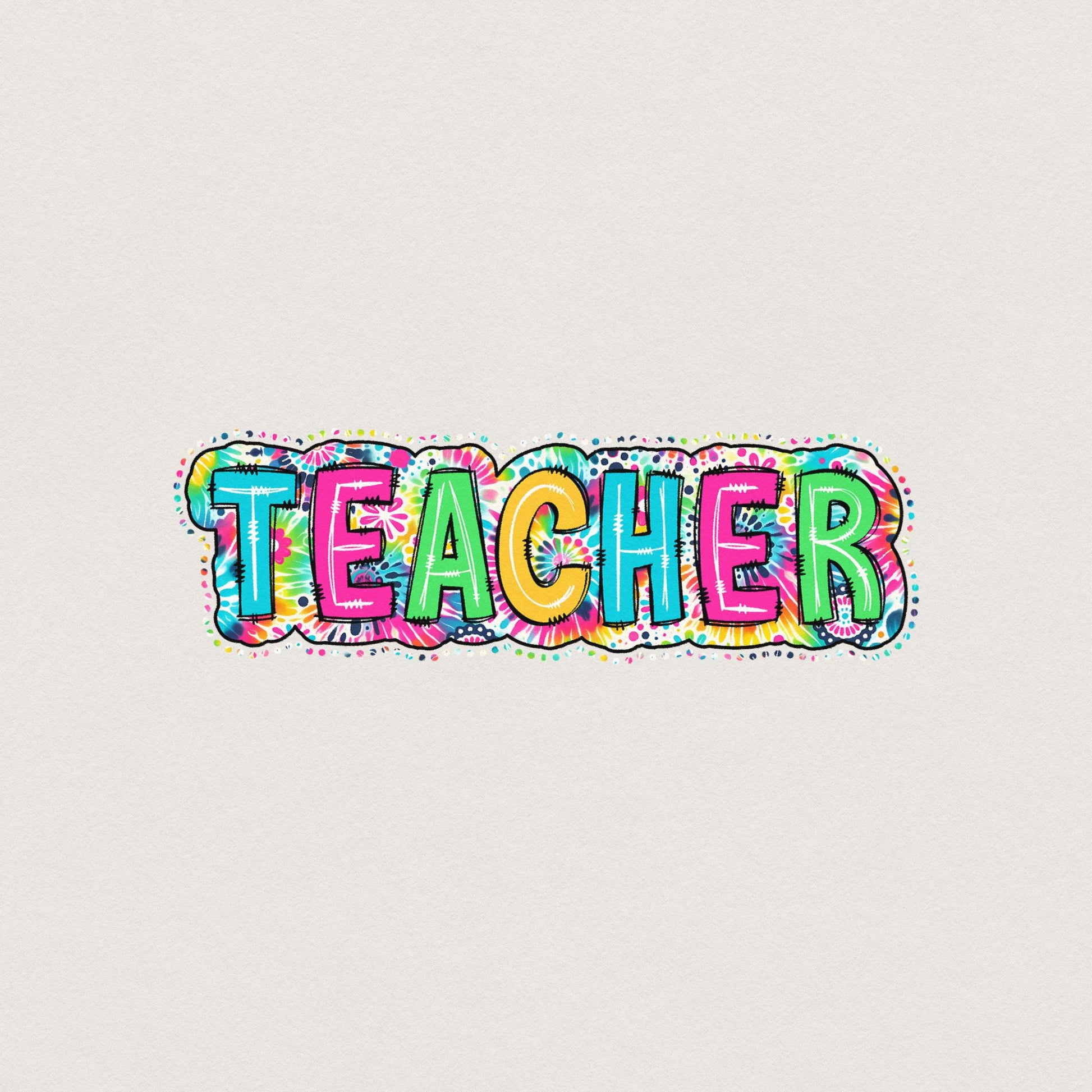 Teacher PNG, Bright Paisley Floral - 300 DPI Design for T-Shirt