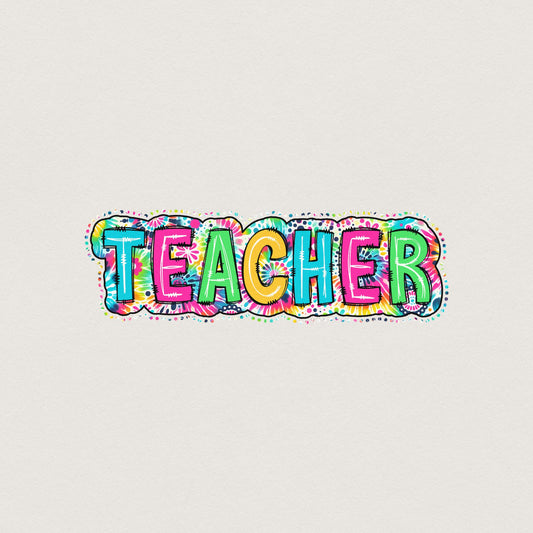 Teacher PNG, Bright Paisley Floral - 300 DPI Design for T-Shirt