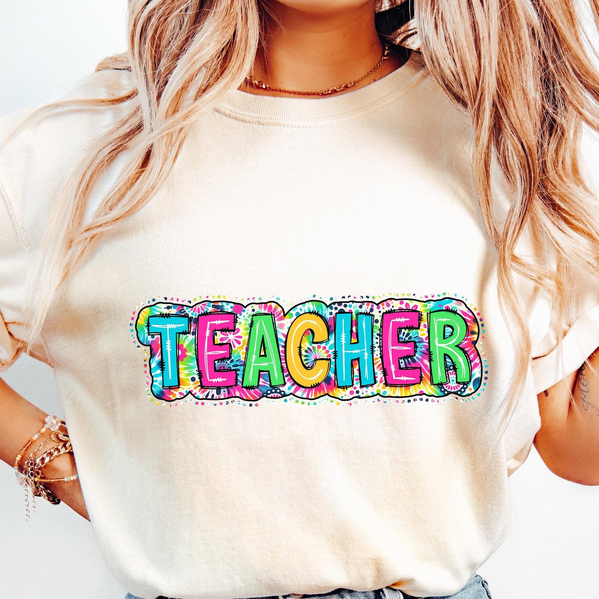Teacher PNG, Bright Paisley Floral - 300 DPI Design for T-Shirt