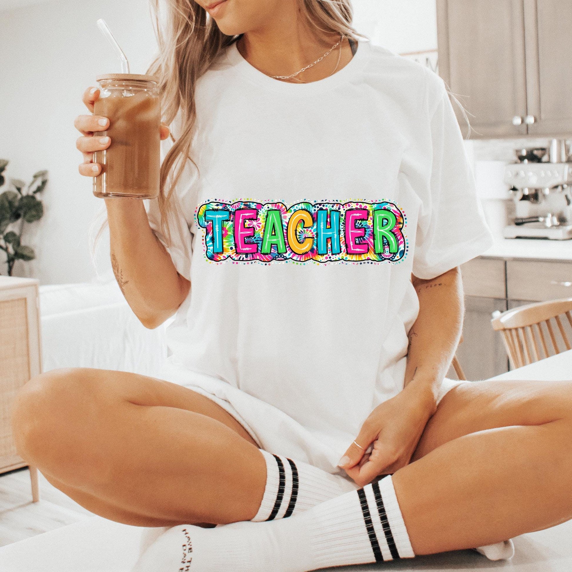 Teacher PNG, Bright Paisley Floral - 300 DPI Design for T-Shirt