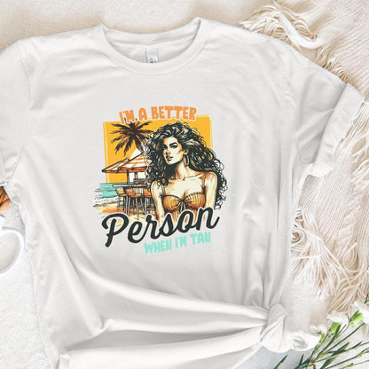 Trendy Summer PNG SVG, I Am Better Person When I'm Tan Aesthetic Beach