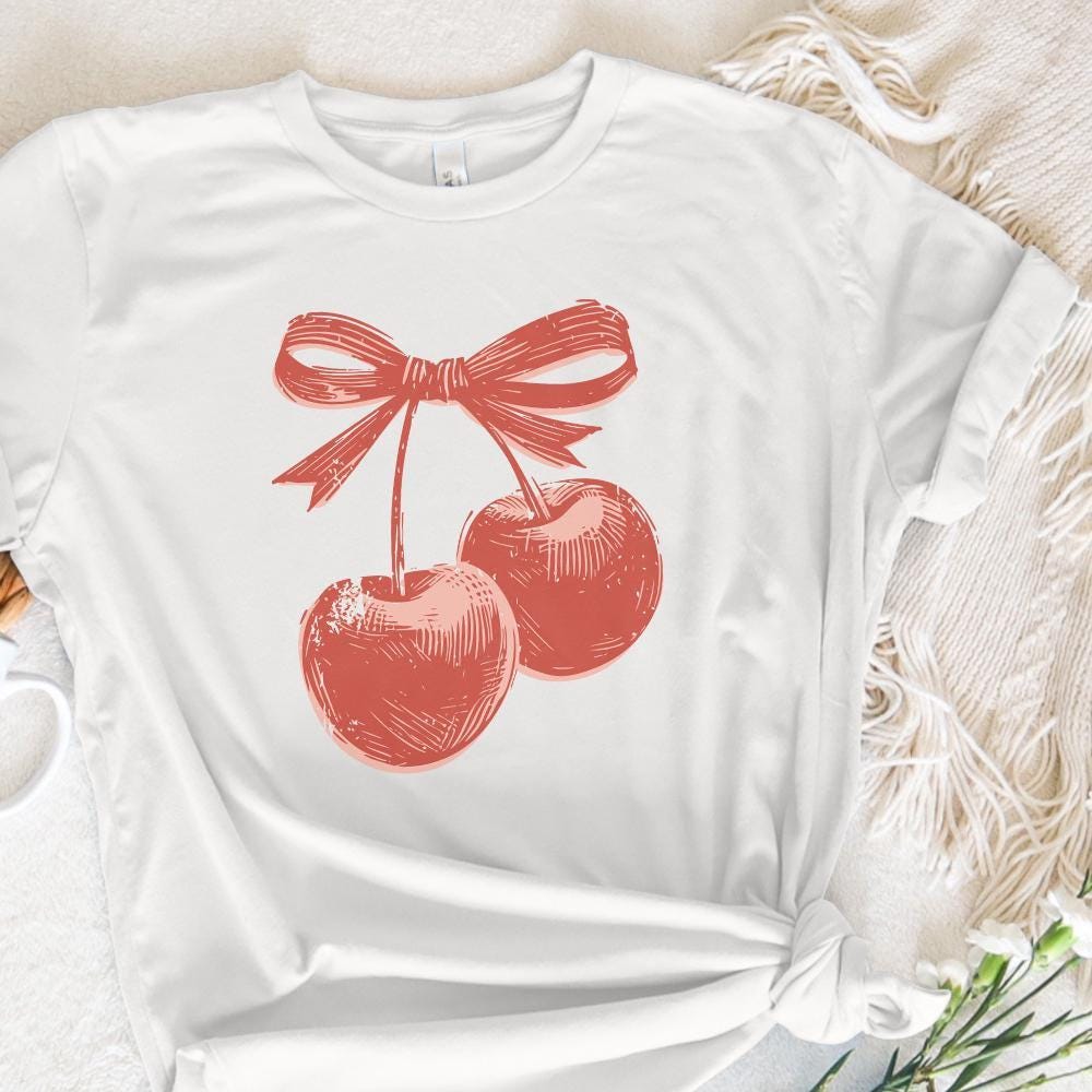 Cherry png PNG, Trendy Cherry Design - 300 DPI Design for T-Shirt