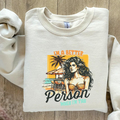Trendy Summer PNG SVG, I Am Better Person When I'm Tan Aesthetic Beach