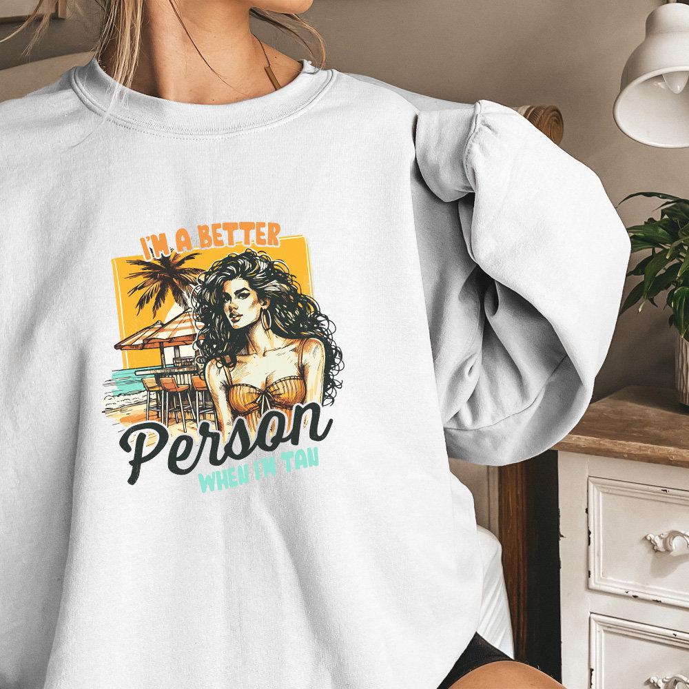 Trendy Summer PNG SVG, I Am Better Person When I'm Tan Aesthetic Beach
