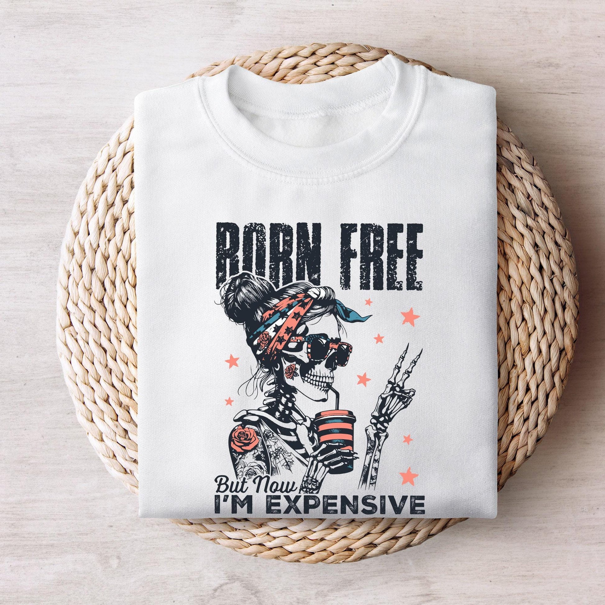 Born Free But Now I'm Expensive PNG, Retro 4th of July Sublimation Design