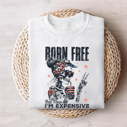 Born Free But Now I'm Expensive PNG, Retro 4th of July Sublimation Design