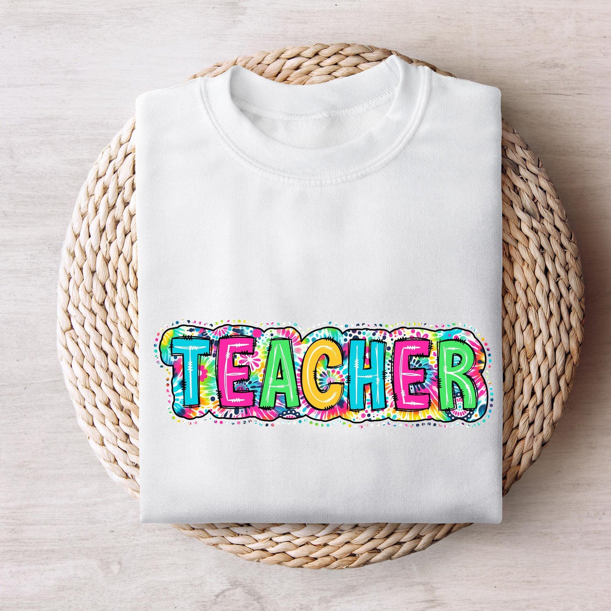 Teacher PNG, Bright Paisley Floral - 300 DPI Design for T-Shirt