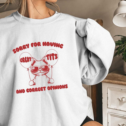 Sorry For Having Great Tits Funny Feminism and Sarcastic Cat Vintage