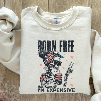 Born Free But Now I'm Expensive PNG, Retro 4th of July Sublimation Design