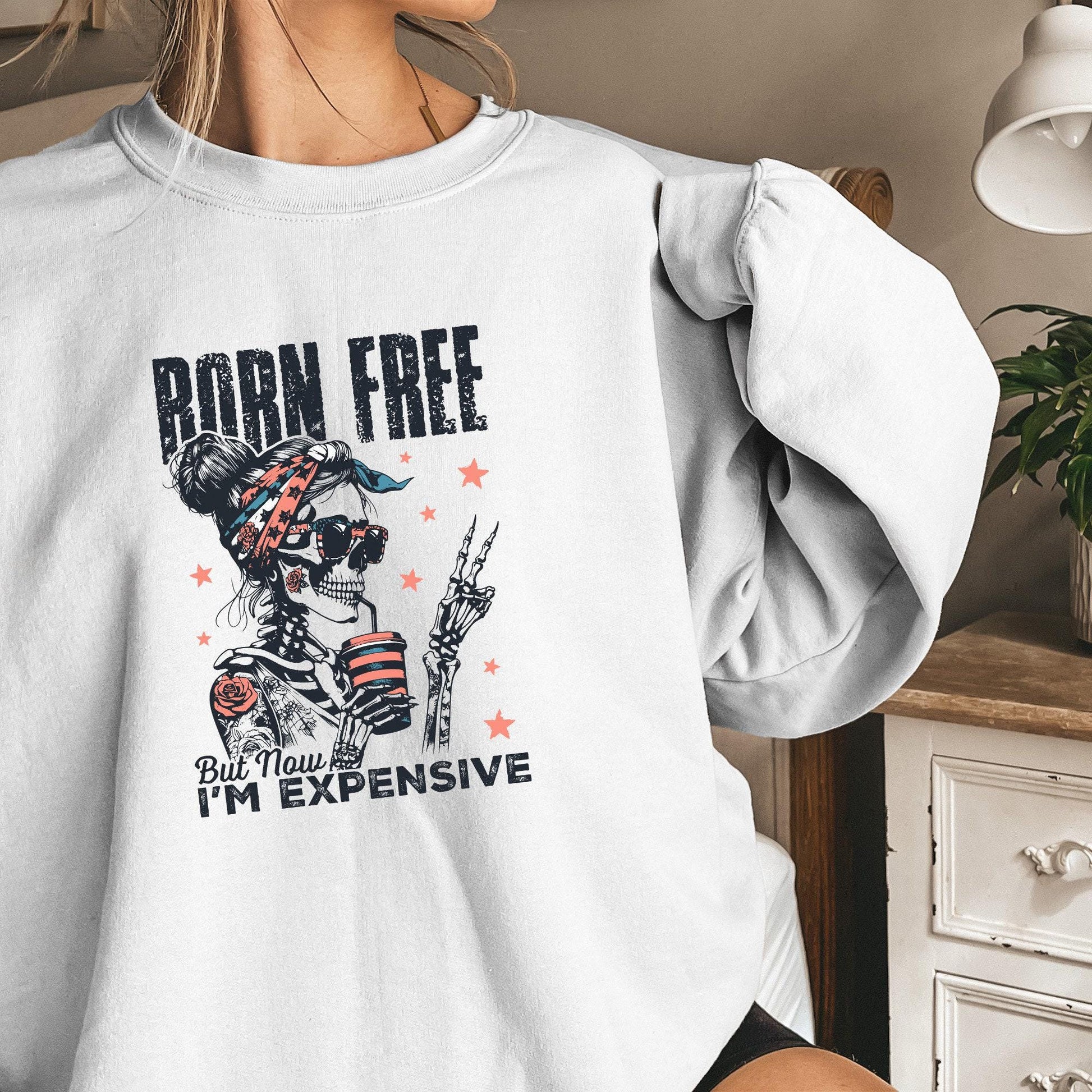 Born Free But Now I'm Expensive PNG, Retro 4th of July Sublimation Design