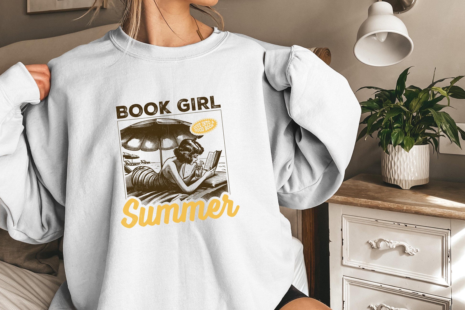 Book Girl Summer PNG, Beach Book Lover - 300 DPI Design for T-Shirt