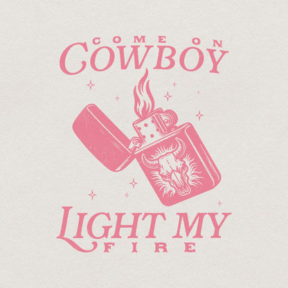 Cowboy Light My Fire Valentine's, Western PNG Designs - 300 DPI Design