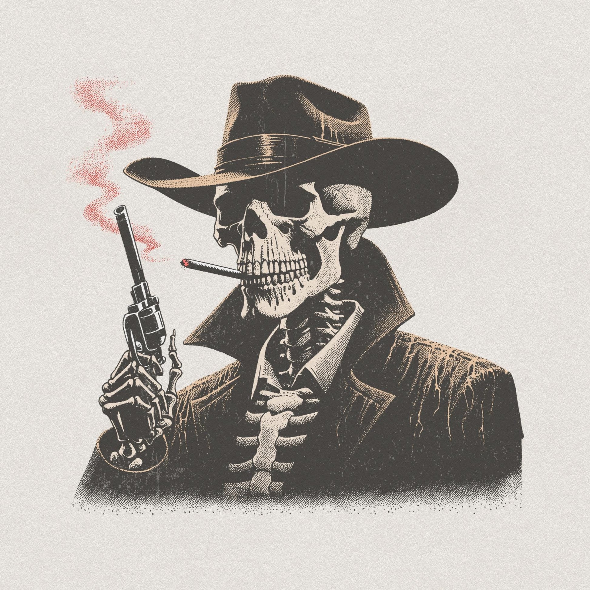 Cowboy Skeleton Western Sublimation, PNG Digital Download - 300 DPI