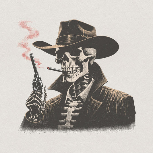 Cowboy Skeleton Western Sublimation, PNG Digital Download - 300 DPI