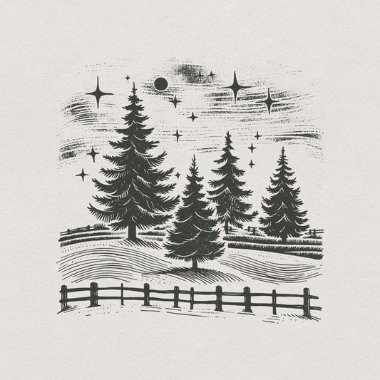 Christmas Tree Farm PNG Sublimation Digital Design Alt 2, Vintage Xmas