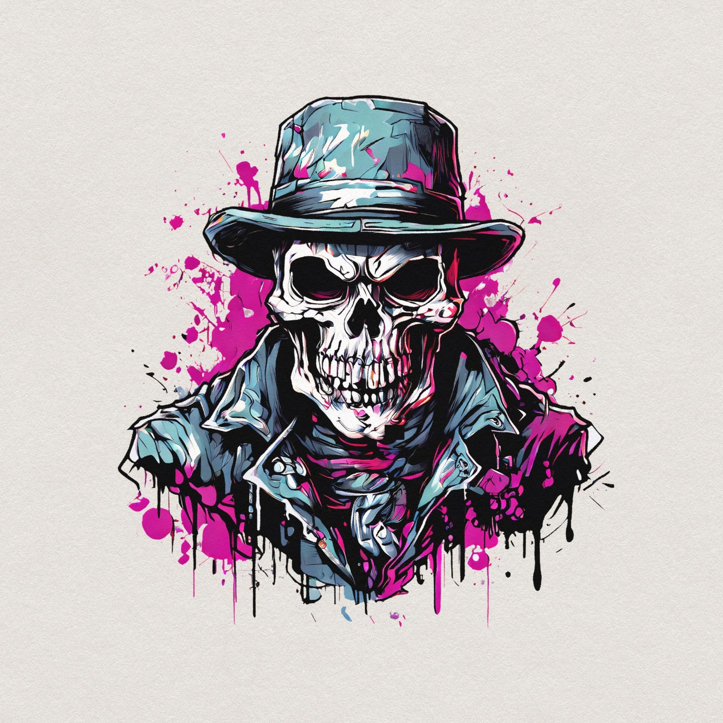 Gangster Skeleton PNG Digital Download Alt 3, Urban Sublimation - 300 DPI