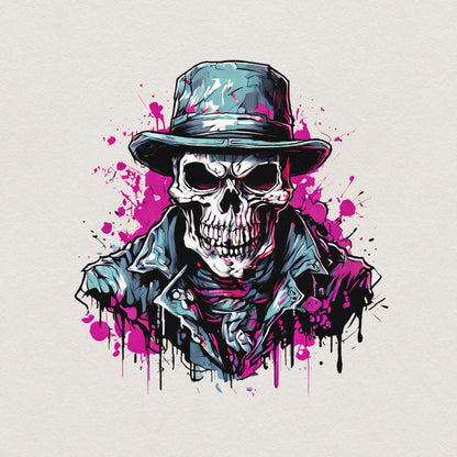 Gangster Skeleton PNG Digital Download Alt 3, Urban Sublimation - 300 DPI