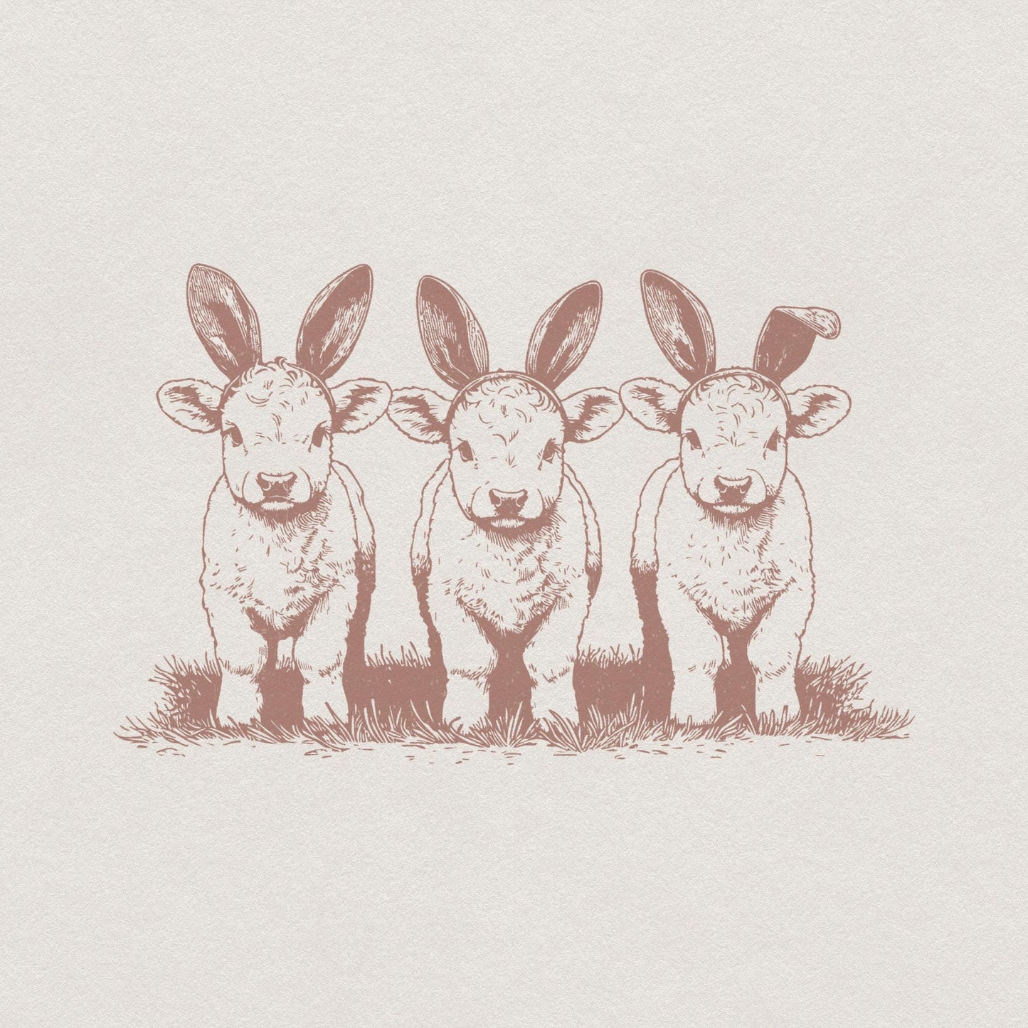 Easter Highland Cow Png Alt 2, Easter Bunny Png - 300 DPI Design for