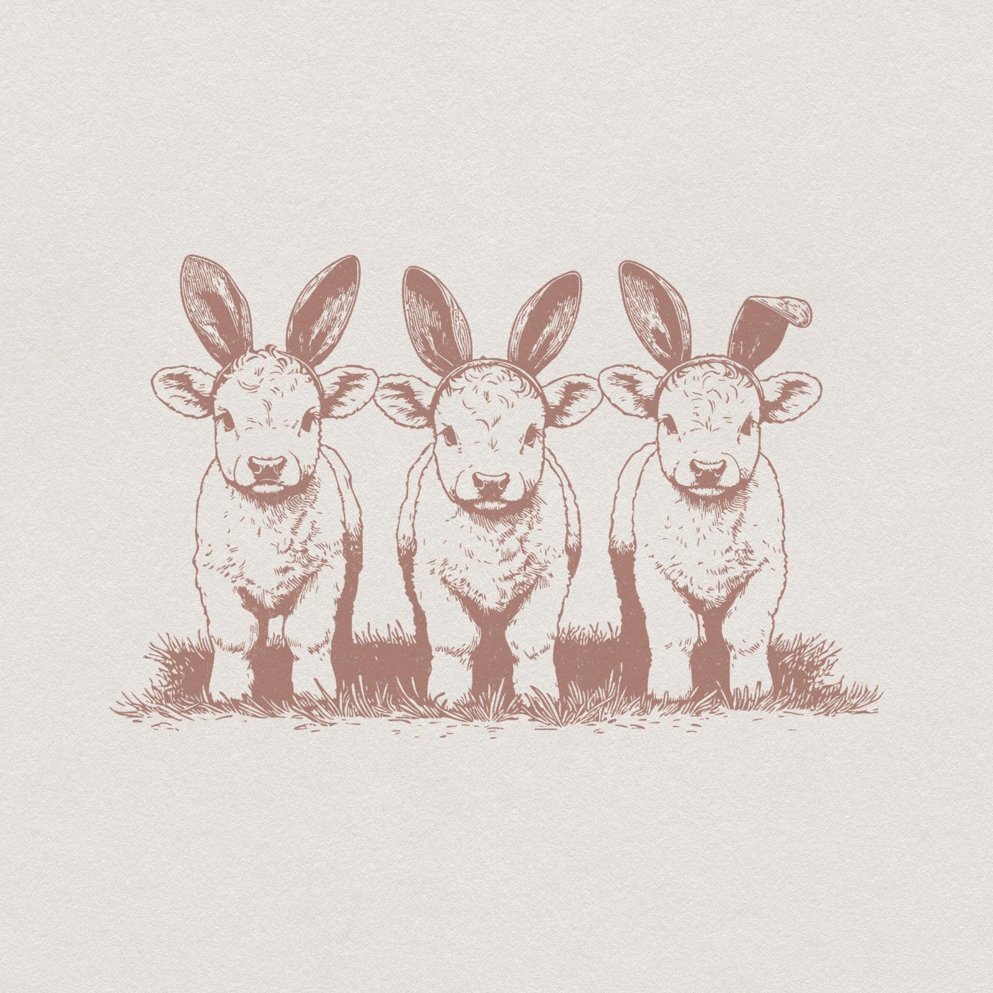 Easter Highland Cow Png Alt 2, Easter Bunny Png - 300 DPI Design for