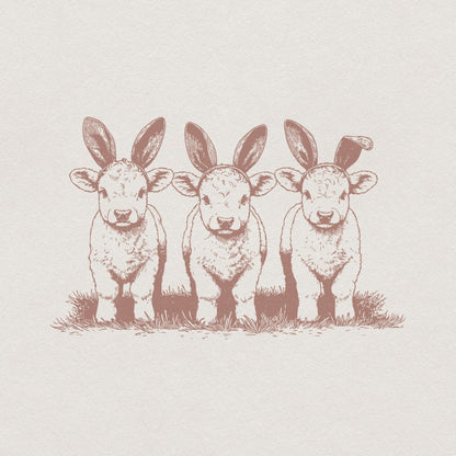 Easter Highland Cow Png Alt 2, Easter Bunny Png - 300 DPI Design for