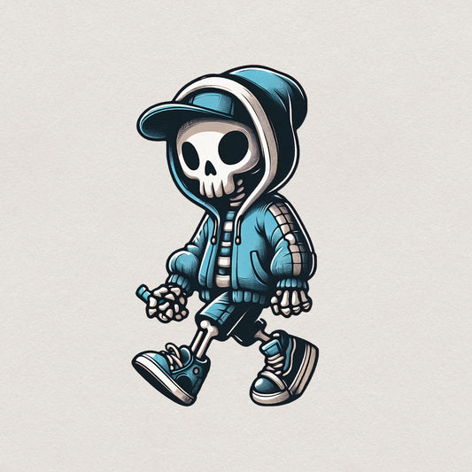 Gangster Skeleton PNG Digital Download, Urban Sublimation - 300 DPI