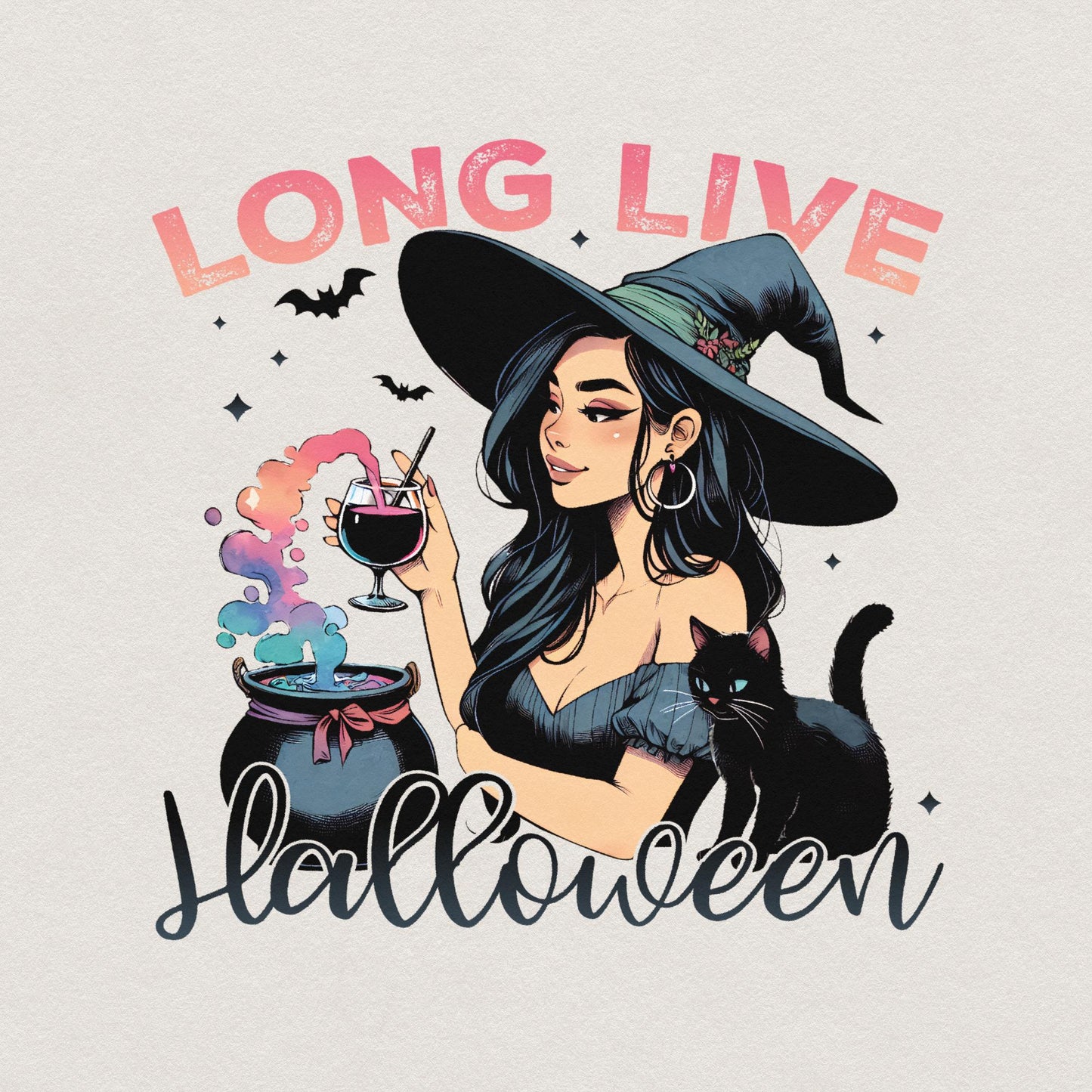 Long Live Halloween Png Alt 2, Vintage Halloween Png - 300 DPI Design for