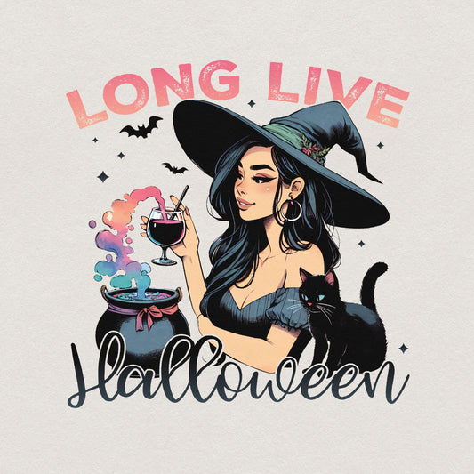 Long Live Halloween Png Alt 2, Vintage Halloween Png - 300 DPI Design for