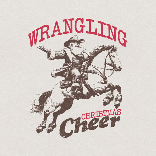 Wrangling Cowboy, Santa Western PNG - 300 DPI Design for T-Shirt