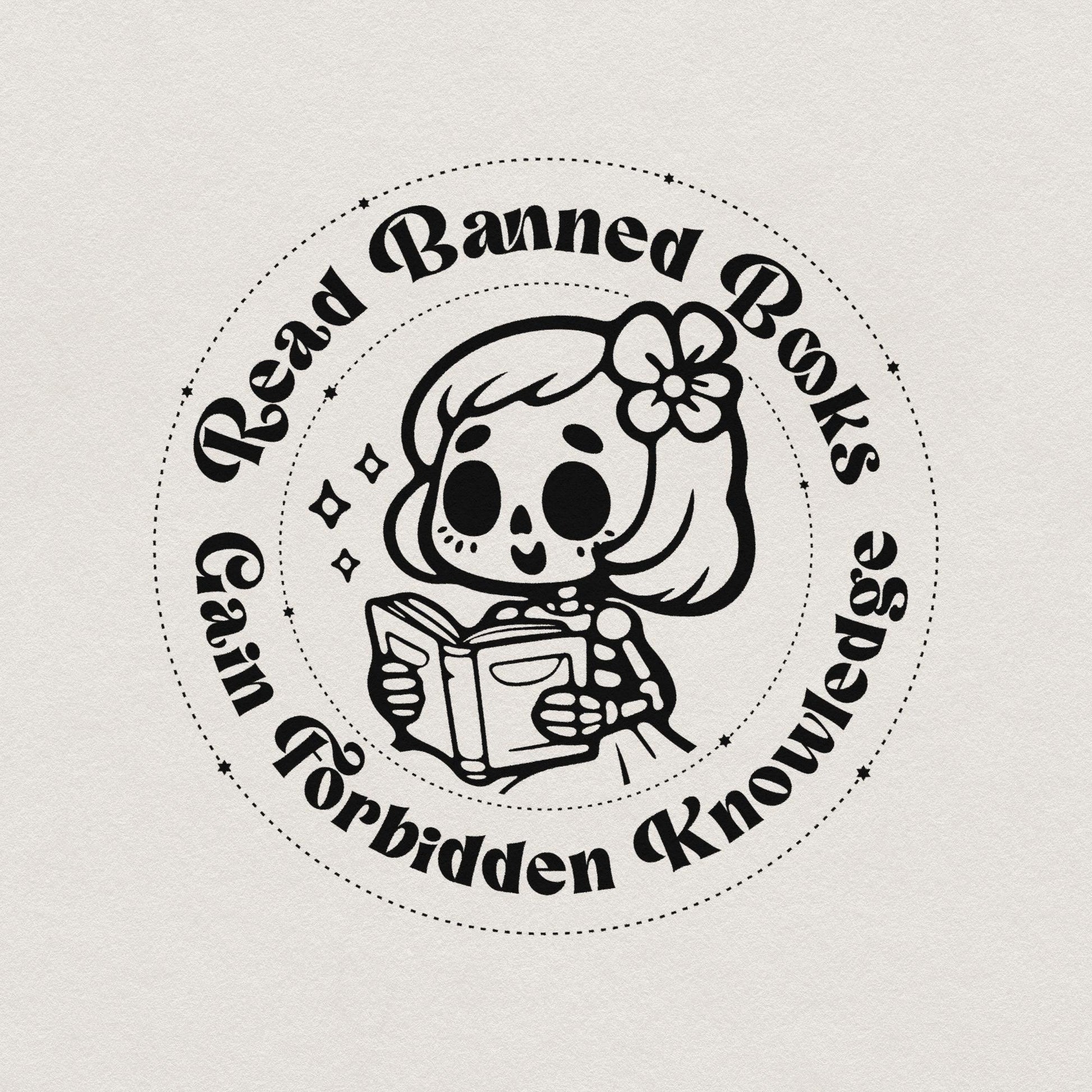 Read Banned Books High Resolution PNG Digital Design Retro Groovy Text,