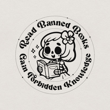 Read Banned Books High Resolution PNG Digital Design Retro Groovy Text,