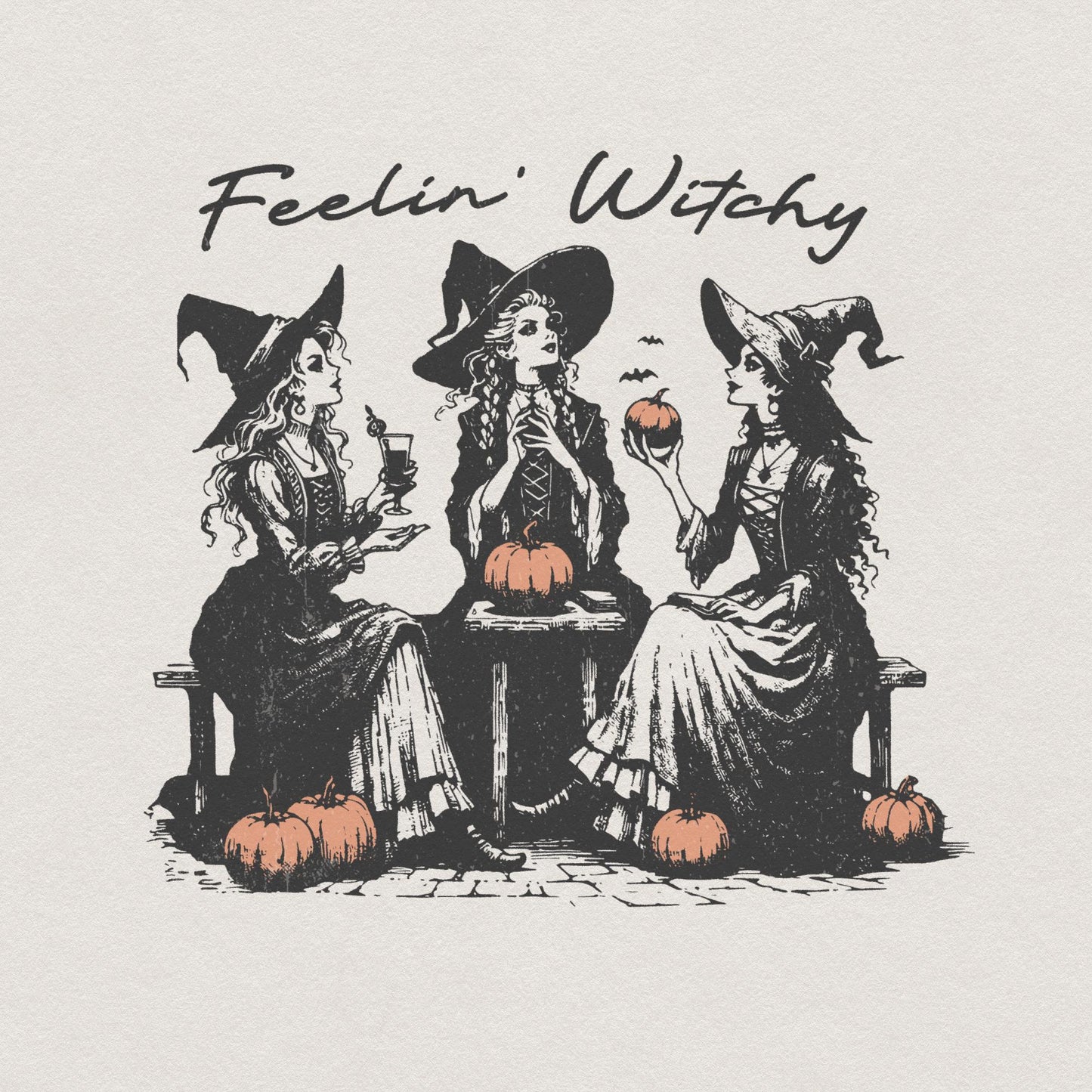 Retro Witch PNG Alt 2, Halloween Design - 300 DPI Design for T-Shirt