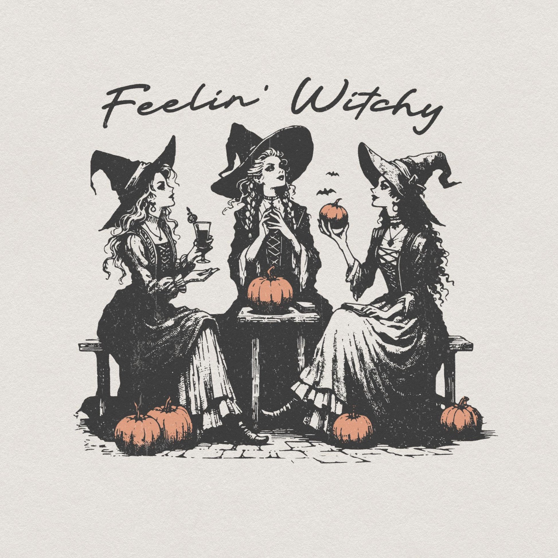 Retro Witch PNG Alt 2, Halloween Design - 300 DPI Design for T-Shirt