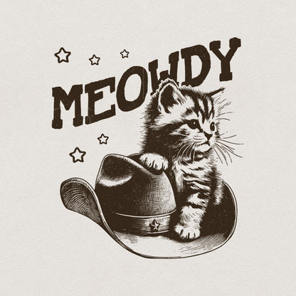 Meowdy Cute Cat Alt 2, Ranch Life png - 300 DPI Design for T-Shirt