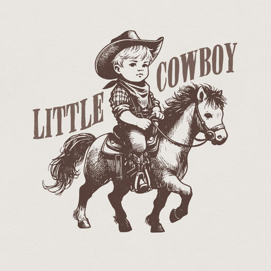 Little Cowboy Png, Sublimation Design - 300 DPI Design for T-Shirt