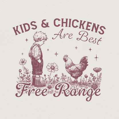 Free Range Farm Kid Design, Homestead PNG - 300 DPI Design for T-Shirt