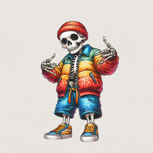 Gangster Skeleton PNG Digital Download Alt 4, Urban Sublimation - 300 DPI