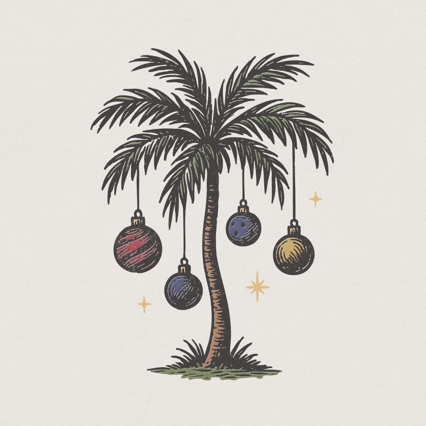Tropical Christmas Palm PNG, Beach Holiday Clipart - 300 DPI Design for