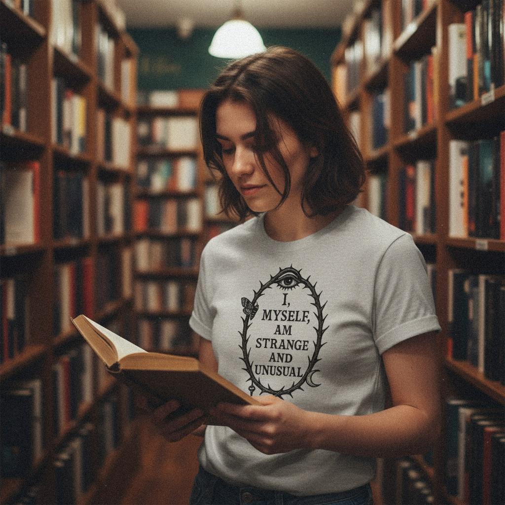 I Myself Am Strange And Unusual PNG, Gothic Wall Art - 300 DPI Design for