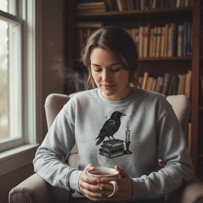 Raven On Books PNG, Vintage Crow Illustration - 300 DPI Design for T-Shirt
