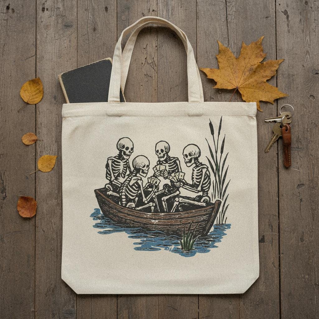 Skeletons Playing Cards PNG, Funny Poker Skeleton Art - 300 DPI Design