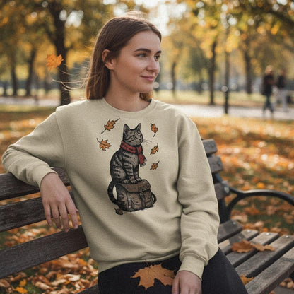 This Is A Digital Download, Autumn Cat PNG With Scarf - 300 DPI Design