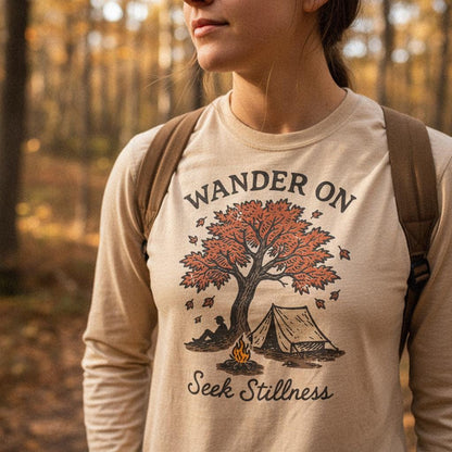 Wander On Seek Stillness PNG, Camping Digital Download - 300 DPI Design