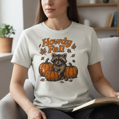 Howdy Fall PNG, Cute Raccoon Autumn Shirt - 300 DPI Design for T-Shirt