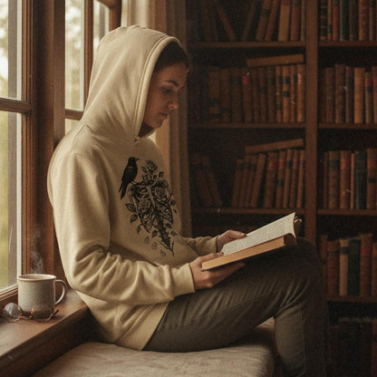 Raven Skeleton with Roses PNG, Gothic Floral Ribcage Digital Download -