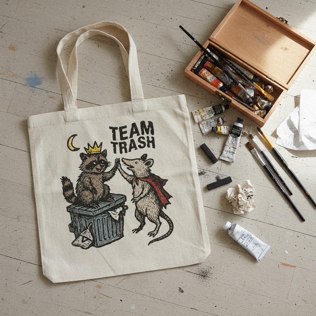 Team Trash PNG, Raccoon and Possum Digital Art - 300 DPI Design for T-Shirt
